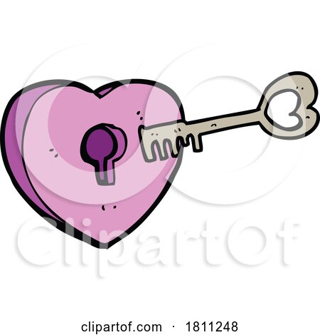 Cartoon Heart with Keyhole by lineartestpilot