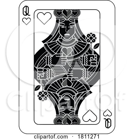Playing Cards Deck Pack Queen of Hearts Design by AtStockIllustration