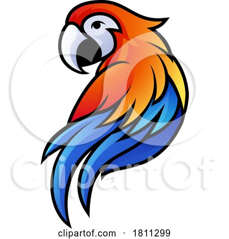 Scarlet Macaw Parrot Mascot Logo by AtStockIllustration