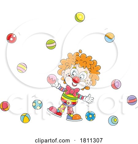 Licensed Clipart Cartoon Clown Juggling by Alex Bannykh