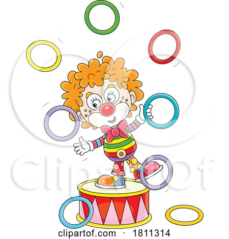 Licensed Clipart Cartoon Clown Juggling by Alex Bannykh