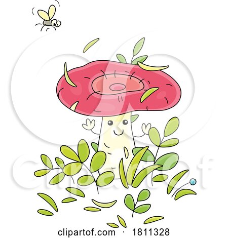 Licensed Clipart Cartoon Russule Mushroom Character by Alex Bannykh