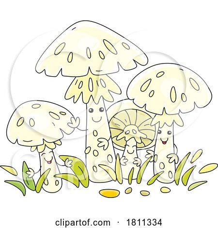 Licensed Clipart Cartoon Death Cap Mushroom Characters by Alex Bannykh
