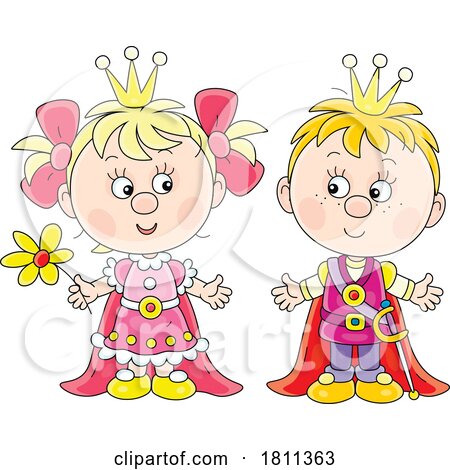 Licensed Clipart Cartoon Princess and Prince by Alex Bannykh