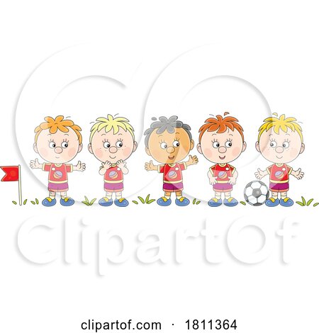 Licensed Clipart Cartoon Boys Soccer Team by Alex Bannykh