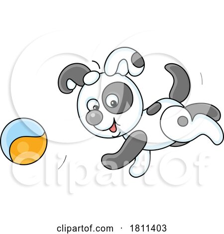Licensed Clipart Cartoon Puppy Dog Playing by Alex Bannykh
