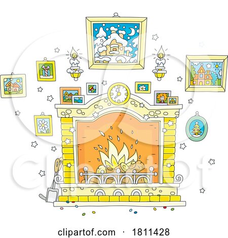 Licensed Clipart Cartoon Fireplace by Alex Bannykh