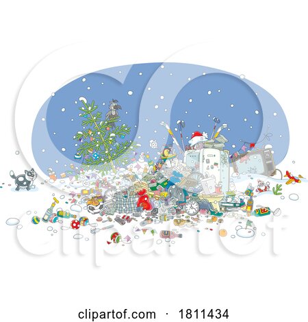 Licensed Clipart Cartoon Christmas Party Mess by Alex Bannykh