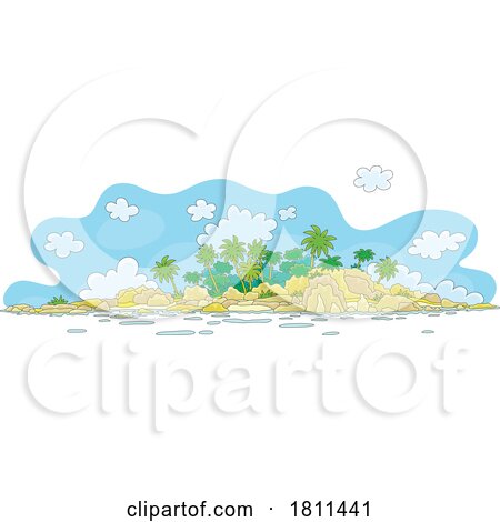 Licensed Clipart Cartoon Small Tropical Island by Alex Bannykh