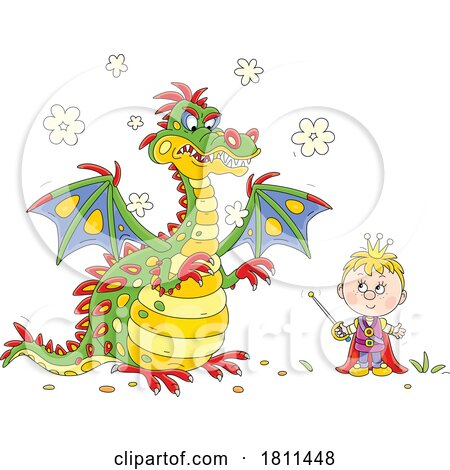 Licensed Clipart Cartoon Prince and Dragon by Alex Bannykh
