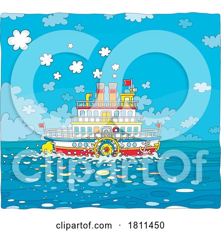 Licensed Clipart Cartoon Steamboat by Alex Bannykh