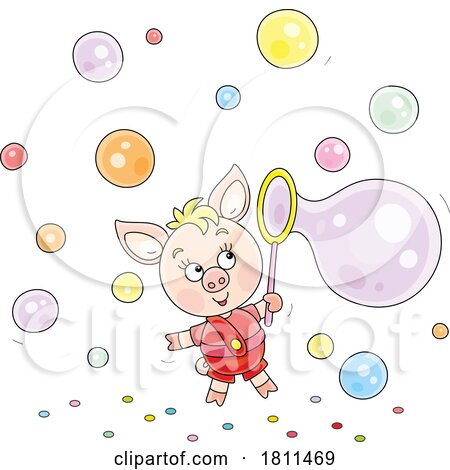 Licensed Clipart Cartoon Piglet with Bubbles by Alex Bannykh