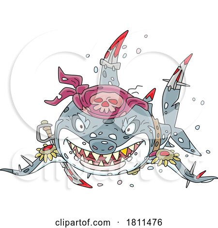 Licensed Clipart Cartoon Pirate Shark by Alex Bannykh