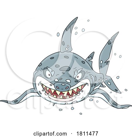 Licensed Clipart Cartoon Evil Shark by Alex Bannykh