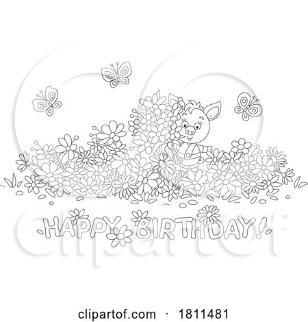 Licensed Clipart Cartoon Happy Birthday Spring Piglet by Alex Bannykh
