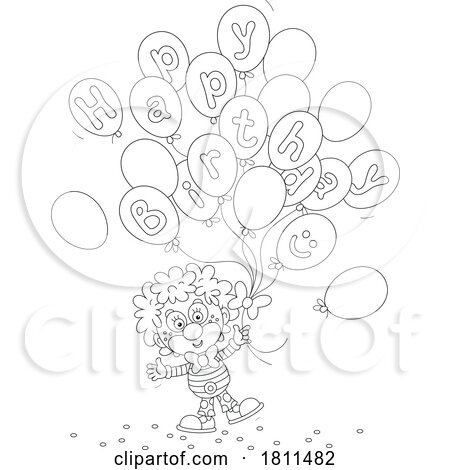 Licensed Clipart Cartoon Happy Birthday Clown by Alex Bannykh