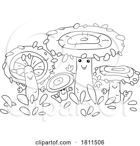 Licensed Clipart Cartoon Coral Milky Cap Mushroom Characters by Alex Bannykh