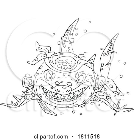 Licensed Clipart Cartoon Pirate Shark by Alex Bannykh