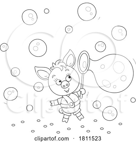 Licensed Clipart Cartoon Piglet with Bubbles by Alex Bannykh