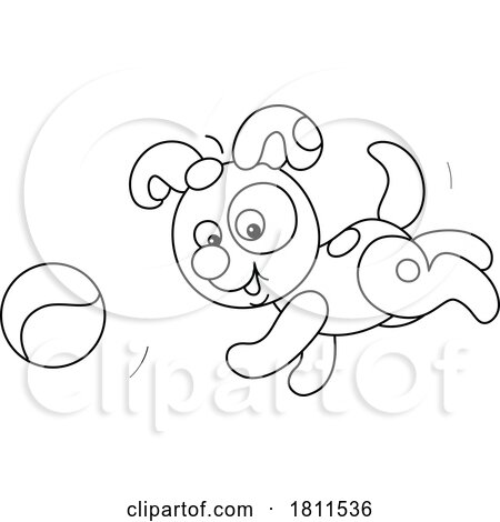 Licensed Clipart Cartoon Puppy Dog Playing by Alex Bannykh