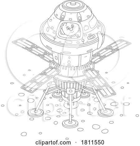 Licensed Clipart Cartoon Boy Astronaut in a Spacecraft by Alex Bannykh