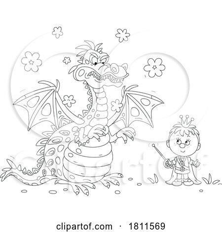 Licensed Clipart Cartoon Prince and Dragon by Alex Bannykh