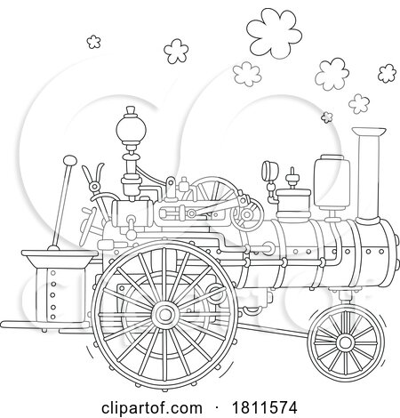 Licensed Clipart Cartoon Antique Steam Car by Alex Bannykh