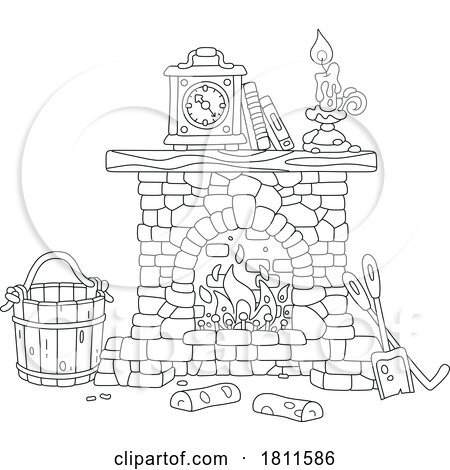 Licensed Clipart Cartoon Fireplace by Alex Bannykh