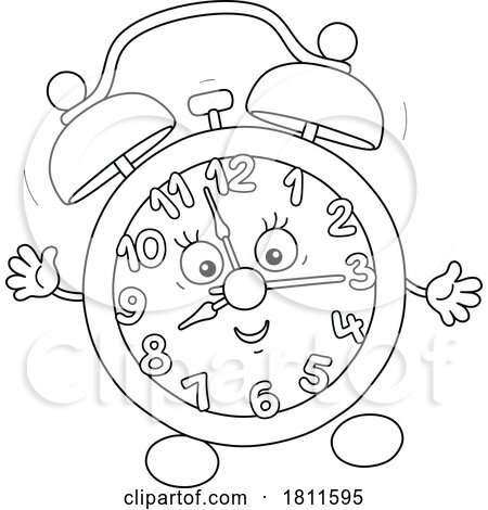 Licensed Clipart Cartoon Alarm Clock Mascot by Alex Bannykh