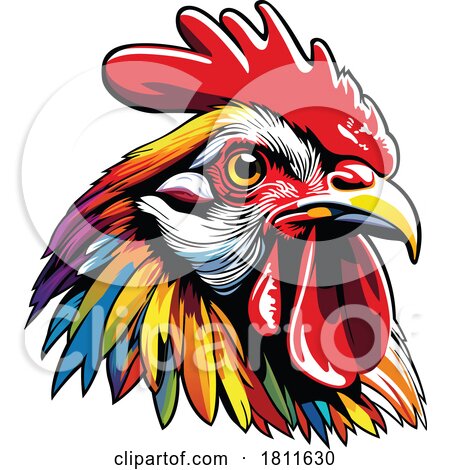 Colorful Rooster Mascot by dero