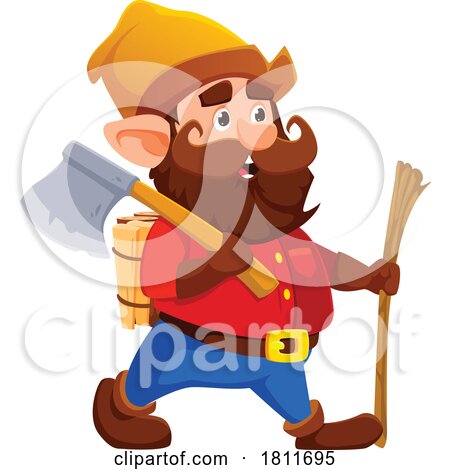 Gnome or Dwarf with an Axe by Vector Tradition SM