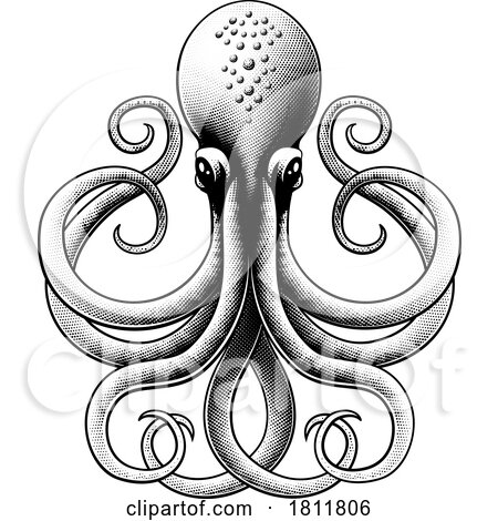 Octopus Kraken Squid Monster Illustration by AtStockIllustration