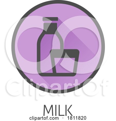 Milk Dairy Lactose Bottle Glass Food Allergy Icon by AtStockIllustration