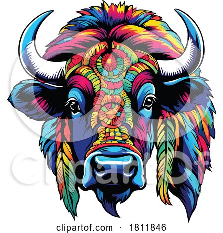 Colorful Native American Styled Bison by dero