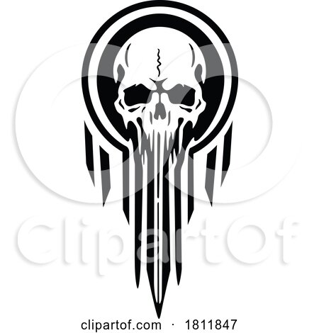 Black and White Death Skull Logo by dero