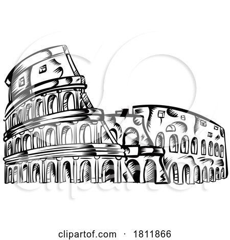 Rome Coliseum Hand Drawn by Domenico Condello