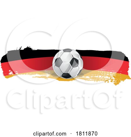 Paint Brush Stroke German Flag with a Soccer Ball by Domenico Condello