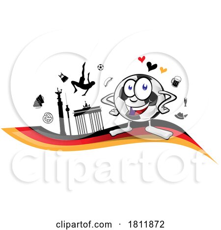 Germany Flag with Soccer Ball Mascot by Domenico Condello