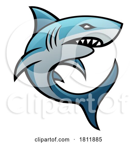 Shark Cartoon Icon Mascot Illustration Concept by AtStockIllustration