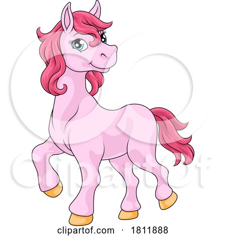 Horse Cartoon Cute Animal Character Illustration by AtStockIllustration