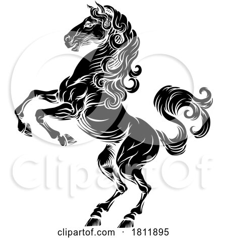 Horse Crest Rampant Coat of Arms Heraldic Heraldry by AtStockIllustration