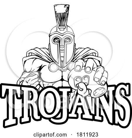 Trojan Spartan Gamer Gladiator Controller Mascot by AtStockIllustration