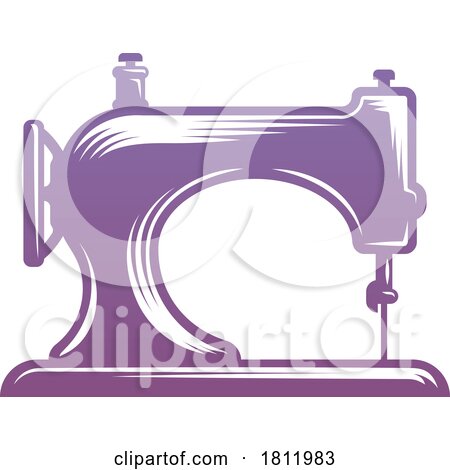 Gradient Purple Vintage Sewing Machine by AtStockIllustration