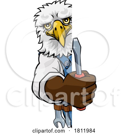 Eagle Electrician Handyman Holding Screwdriver by AtStockIllustration