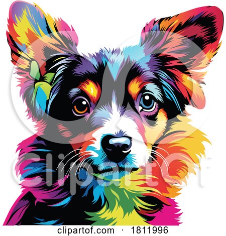 Colorful Dog Face by dero