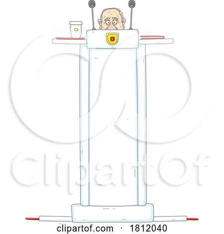 Cartoon Government Offical Politician Giving a Speech by Alex Bannykh