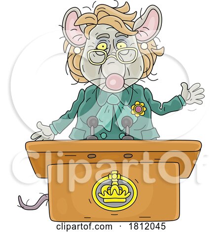 Cartoon Female Government Offical Political Rat by Alex Bannykh