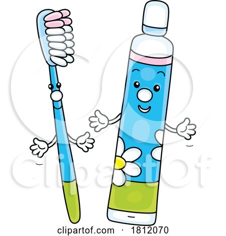 Cartoon Tooth Brush and Paste Characters by Alex Bannykh