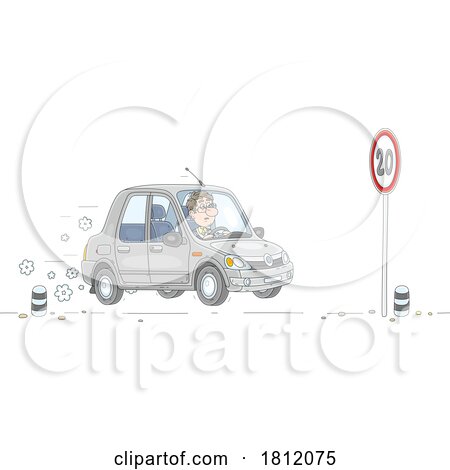 Cartoon Driver Speeding by Alex Bannykh #1812075