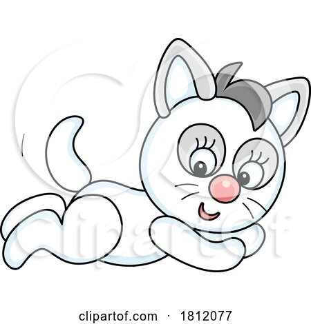 Cartoon Kitty Cat Stretching by Alex Bannykh